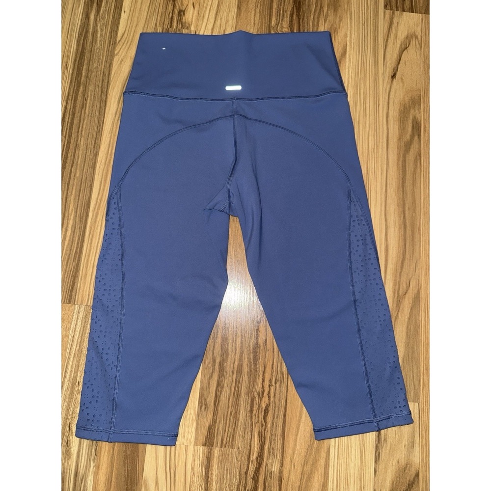 Aerie Chill Play Move Sz Large L Capri Leggings Blue Highโ Waisted